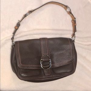 Coach leather hobo in chocolate brown
